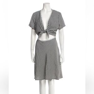 Solid and Striped plaid print knee length dress w/tags